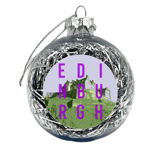Edinburgh Castle typographic print - xmas bauble by AP