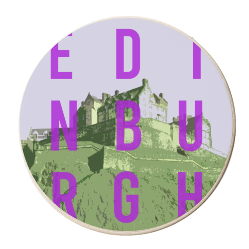Edinburgh Castle typographic print - personalised beer coaster by AP