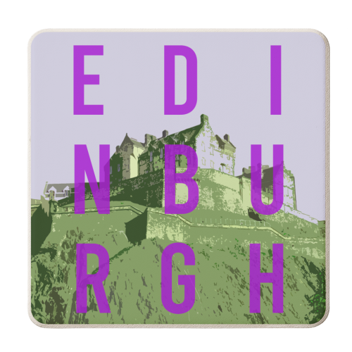 Edinburgh Castle typographic print - personalised beer coaster by AP