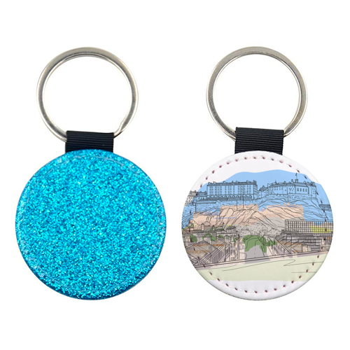 Edinburgh Castle watercolour - keyring by Adam Regester