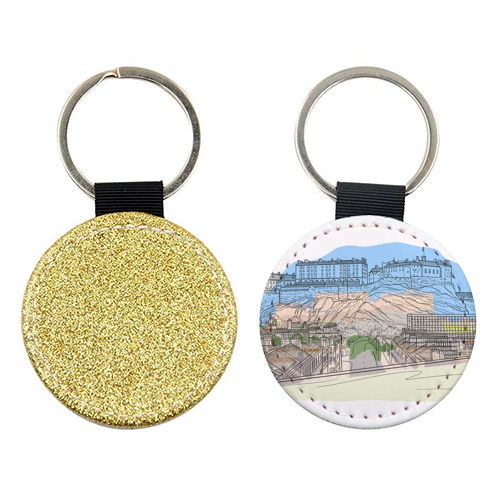 Edinburgh Castle watercolour - keyring by Adam Regester