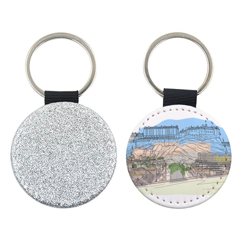 Edinburgh Castle watercolour - keyring by Adam Regester