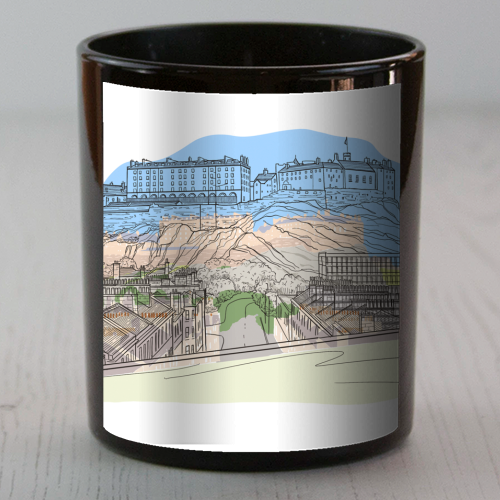 Edinburgh Castle watercolour - scented candle by Adam Regester