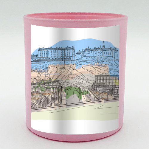 Edinburgh Castle watercolour - scented candle by Adam Regester