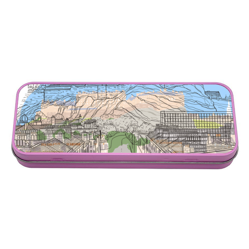 Edinburgh Castle watercolour - tin pencil case by Adam Regester