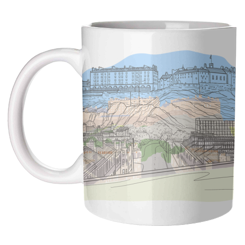 Edinburgh Castle watercolour - unique mug by Adam Regester