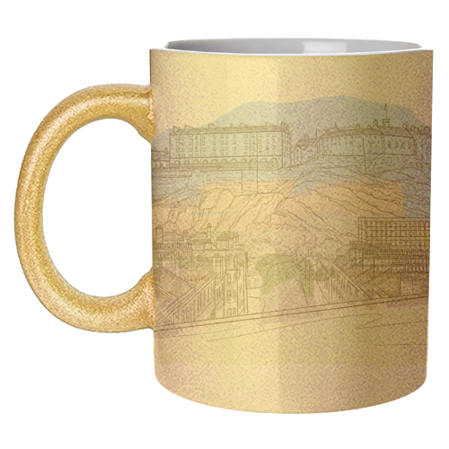Edinburgh Castle watercolour - unique mug by Adam Regester