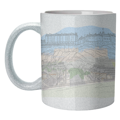 Edinburgh Castle watercolour - unique mug by Adam Regester