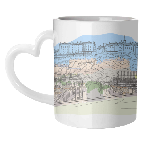 Edinburgh Castle watercolour - unique mug by Adam Regester