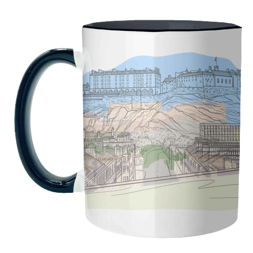 Edinburgh Castle watercolour - unique mug by Adam Regester