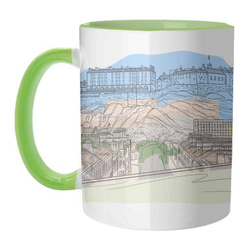 Edinburgh Castle watercolour - unique mug by Adam Regester