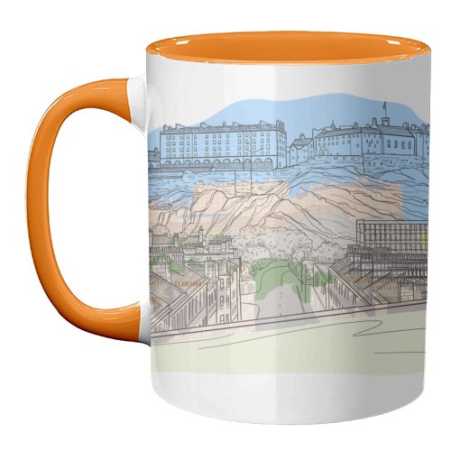 Edinburgh Castle watercolour - unique mug by Adam Regester