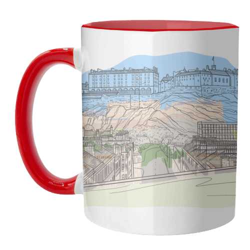 Edinburgh Castle watercolour - unique mug by Adam Regester