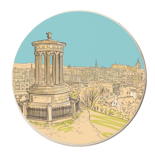 Edinburgh Skyline - personalised beer coaster by Adam Regester