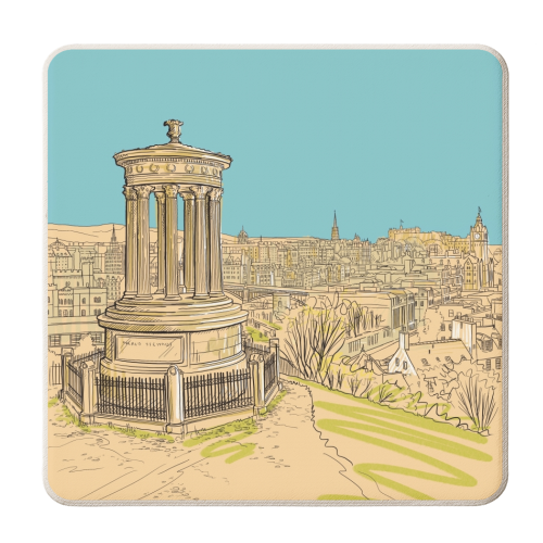 Edinburgh Skyline - personalised beer coaster by Adam Regester