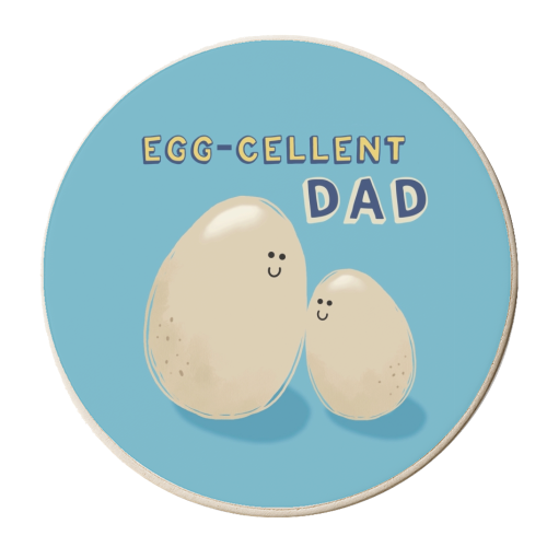 Eggcellent Dad Food Pun gift - personalised beer coaster by Giddy Kipper