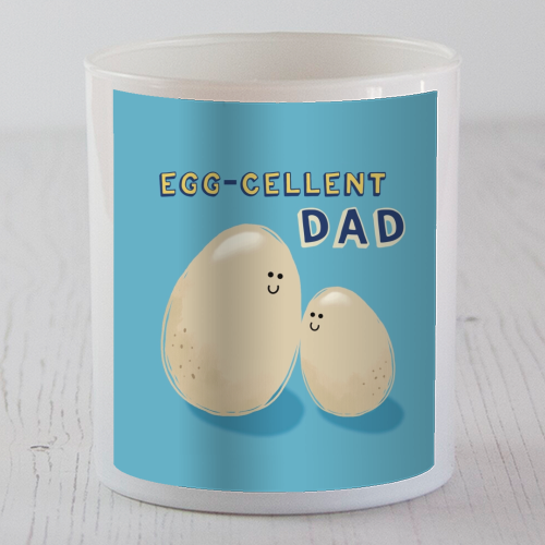Eggcellent Dad Food Pun gift - scented candle by Giddy Kipper