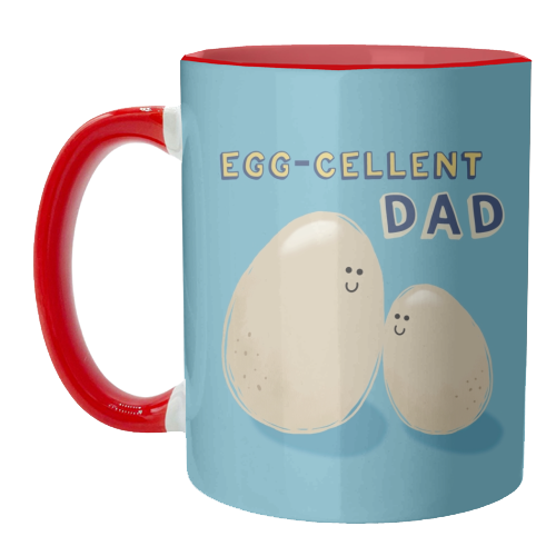 Eggcellent Dad Food Pun gift - unique mug by Giddy Kipper