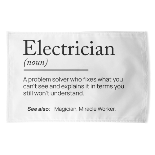 Electrician Definition - funny tea towel by skattia ilie