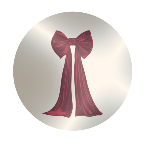 Elegant Red Big Bow Illustration - Circle Sticker by EZbie
