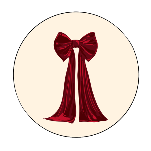Elegant Red Big Bow Illustration - Circle Sticker by EZbie