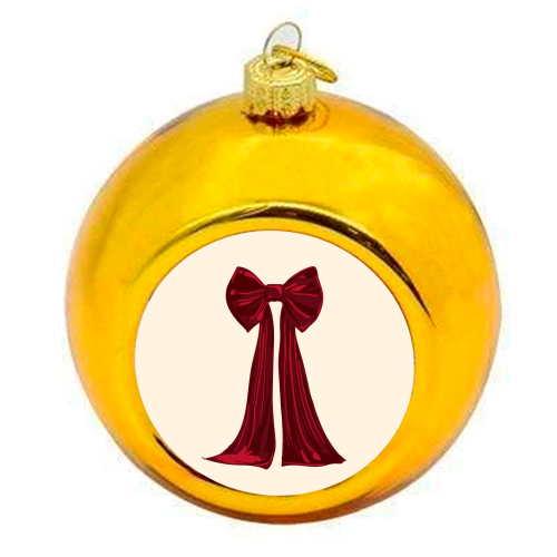 Elegant Red Big Bow Illustration - colourful christmas bauble by EZbie