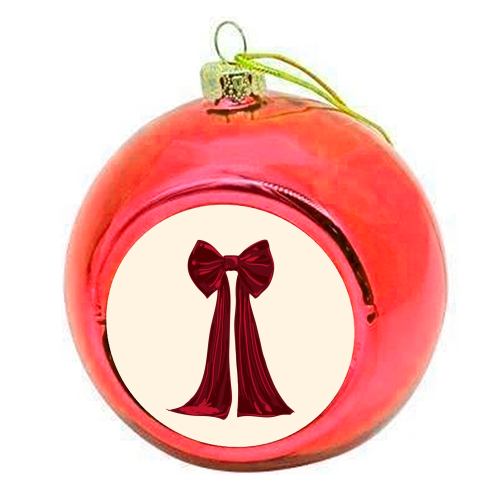 Elegant Red Big Bow Illustration - colourful christmas bauble by EZbie