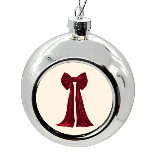 Elegant Red Big Bow Illustration - colourful christmas bauble by EZbie