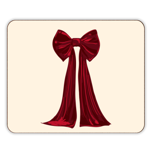 Elegant Red Big Bow Illustration - designer placemat by EZbie