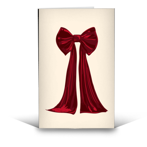 Elegant Red Big Bow Illustration - funny greeting card by EZbie