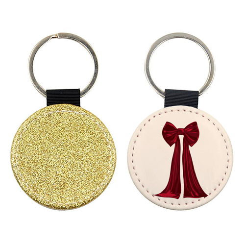 Elegant Red Big Bow Illustration - keyring by EZbie