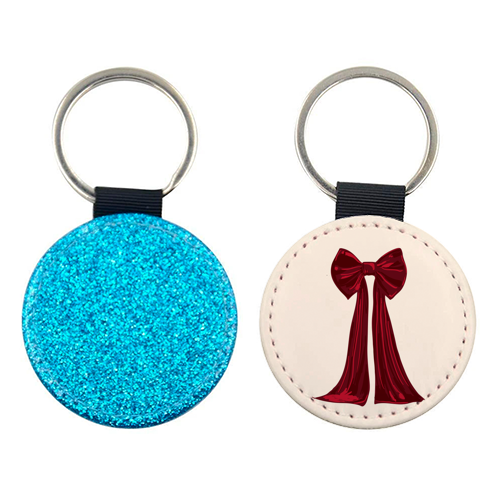 Elegant Red Big Bow Illustration - keyring by EZbie