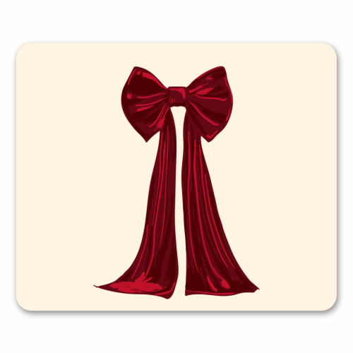 Elegant Red Big Bow Illustration - mouse mat by EZbie