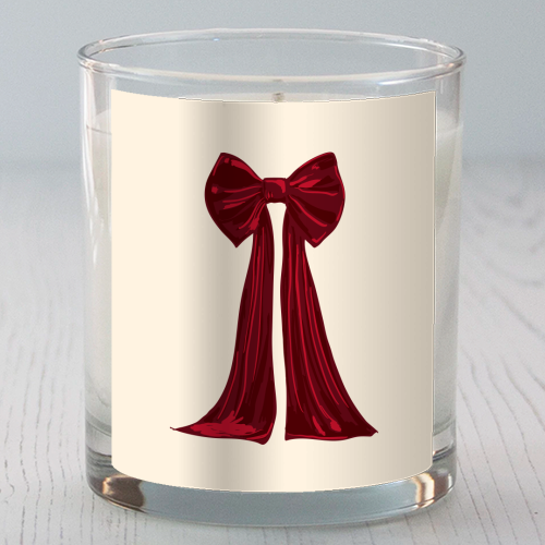 Elegant Red Big Bow Illustration - scented candle by EZbie