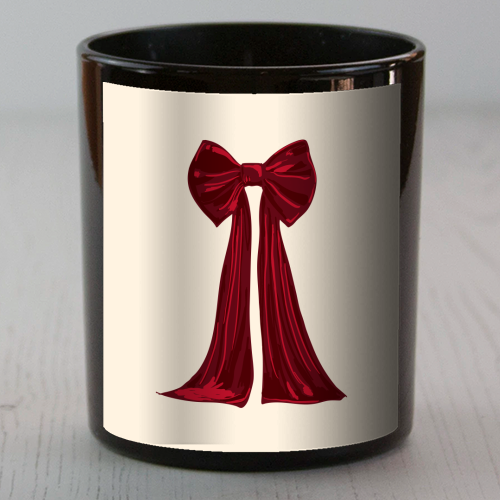 Elegant Red Big Bow Illustration - scented candle by EZbie