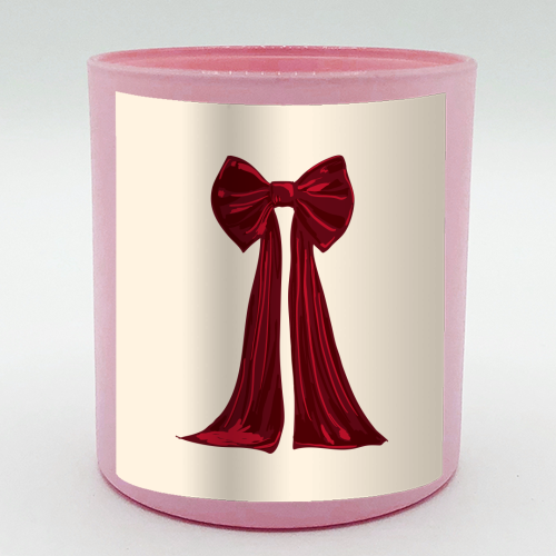 Elegant Red Big Bow Illustration - scented candle by EZbie