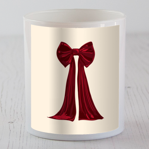 Elegant Red Big Bow Illustration - scented candle by EZbie