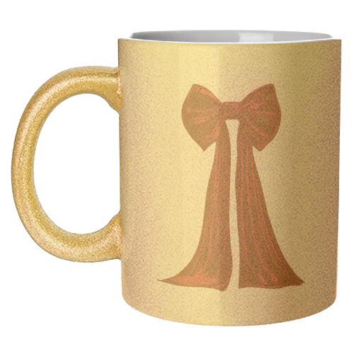 Elegant Red Big Bow Illustration - unique mug by EZbie