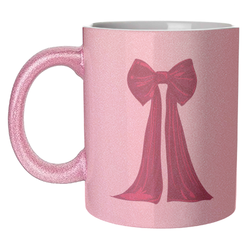 Elegant Red Big Bow Illustration - unique mug by EZbie