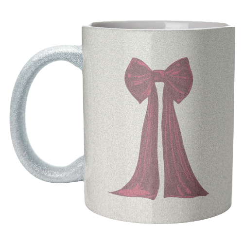 Elegant Red Big Bow Illustration - unique mug by EZbie