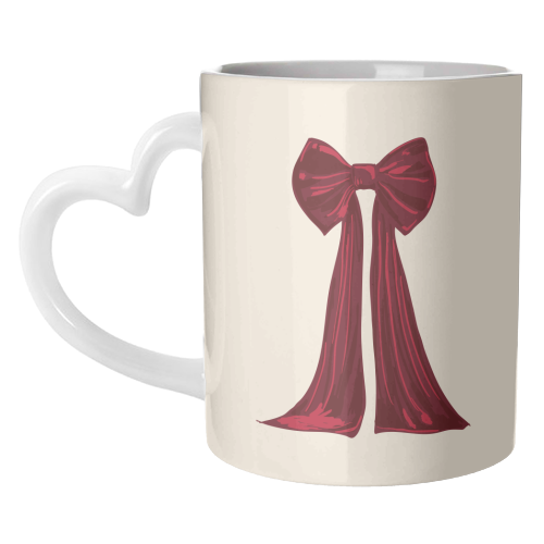 Elegant Red Big Bow Illustration - unique mug by EZbie