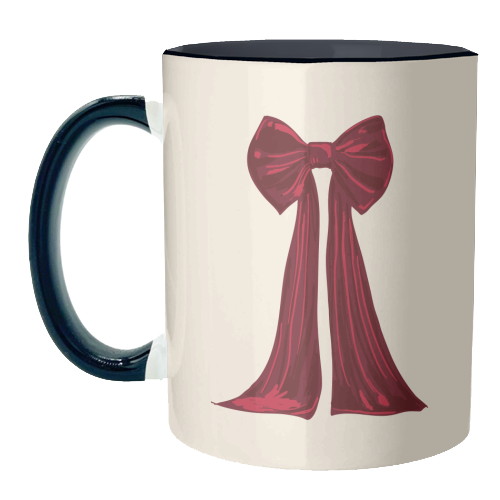 Elegant Red Big Bow Illustration - unique mug by EZbie