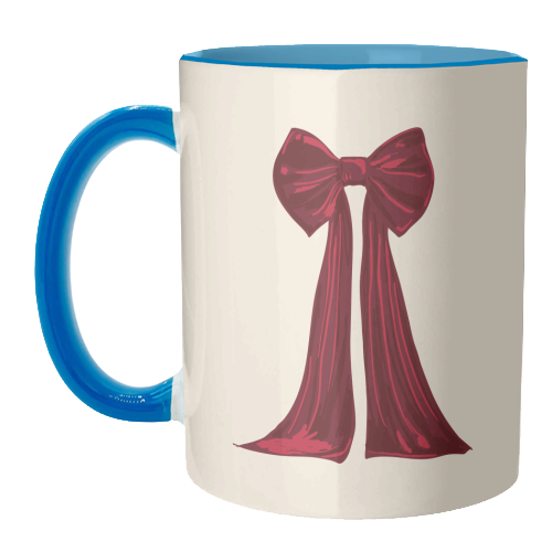 Elegant Red Big Bow Illustration - unique mug by EZbie