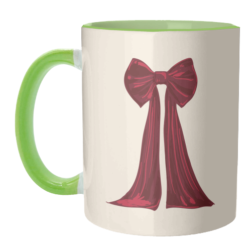 Elegant Red Big Bow Illustration - unique mug by EZbie