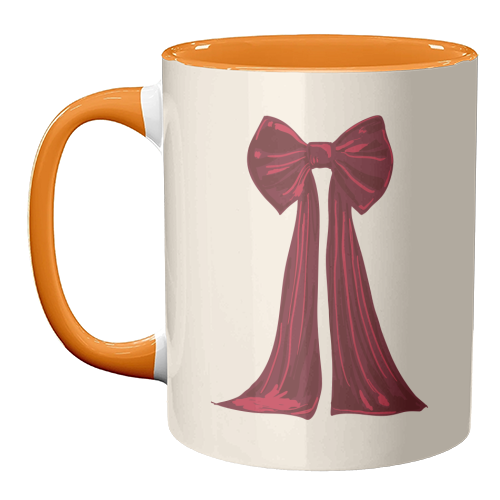Elegant Red Big Bow Illustration - unique mug by EZbie