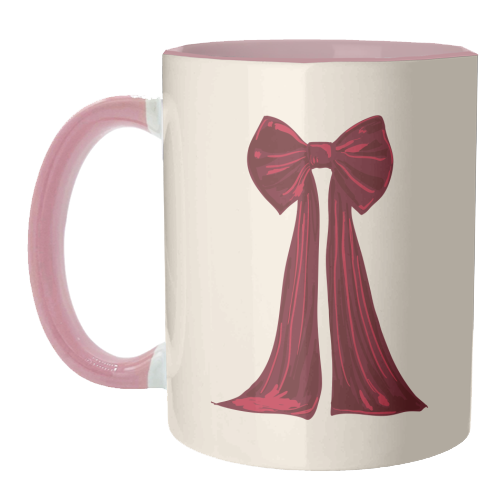 Elegant Red Big Bow Illustration - unique mug by EZbie
