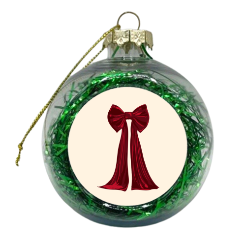 Elegant Red Big Bow Illustration - xmas bauble by EZbie