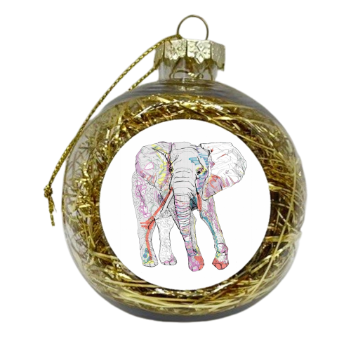 Elephant - xmas bauble by Casey Rogers