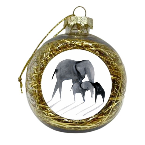 Elephant herd - xmas bauble by Sian Jordan