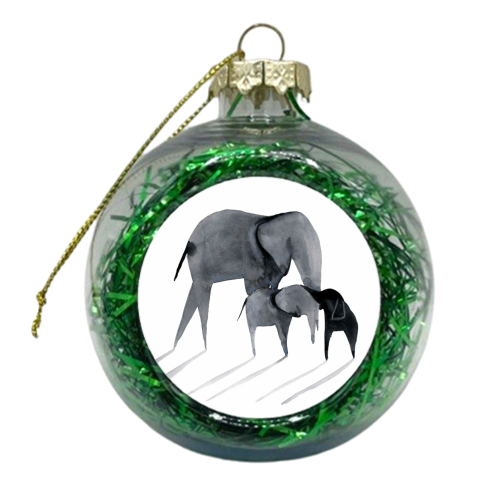 Elephant herd - xmas bauble by Sian Jordan